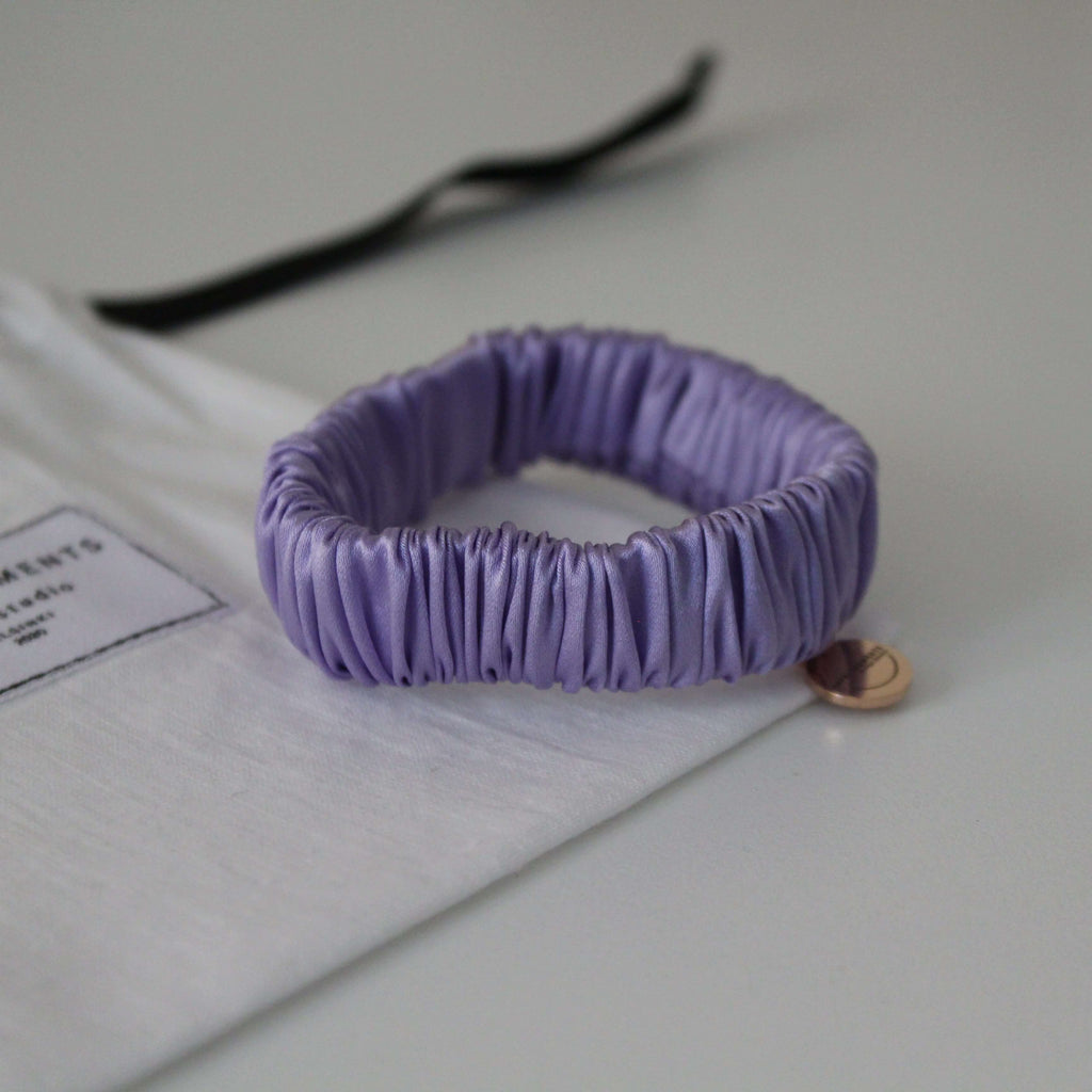 Mini silk scrunchies & charm | Amethyst - Happy Moments Design Studio
