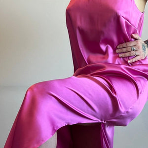 Pink silk dress | Maxi - Happy Moments Design Studio