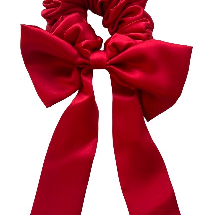 Silk bow scrunchie | Jolly red - Happy Moments Design Studio