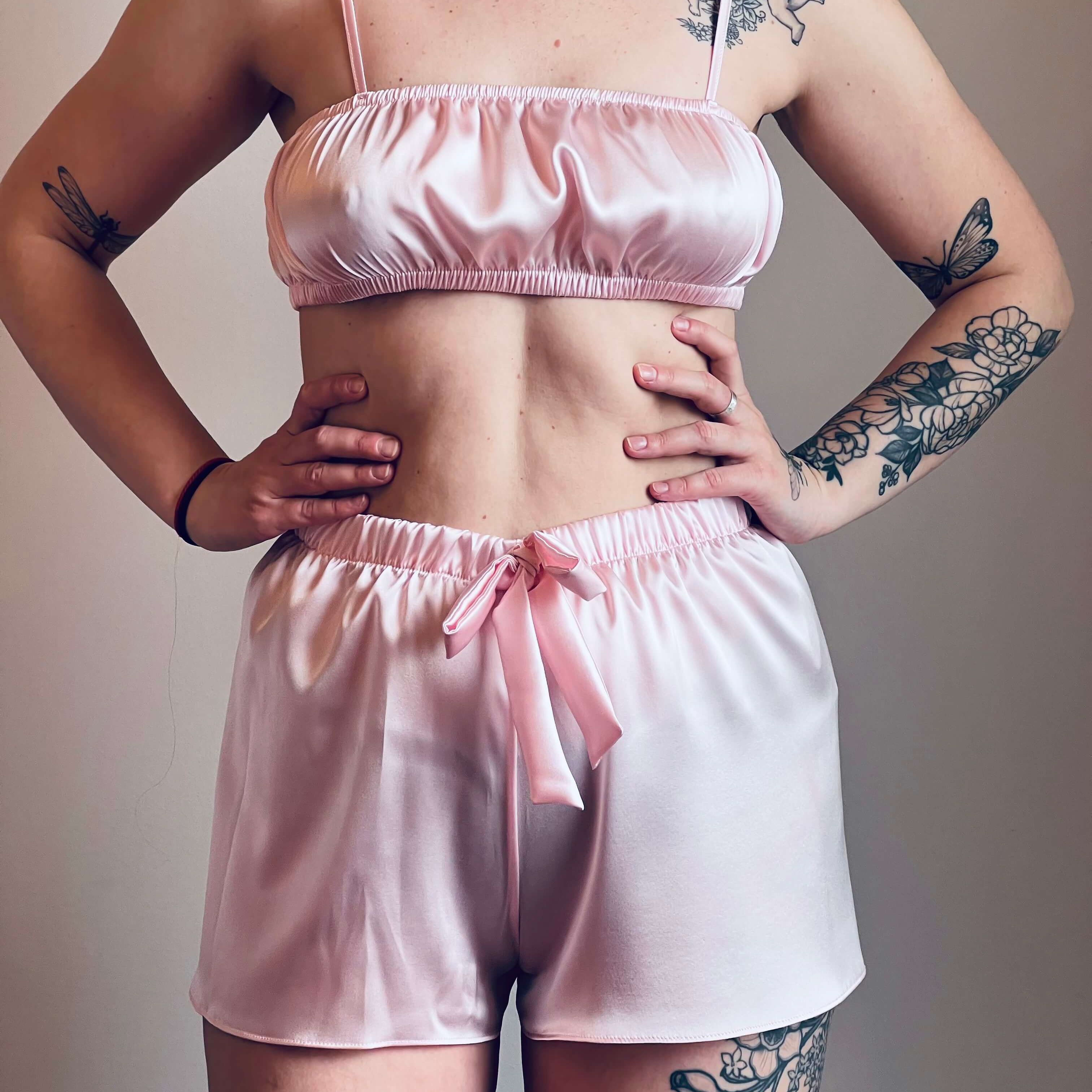 Silk crop top | Bubble gum pink - Happy Moments Design Studio