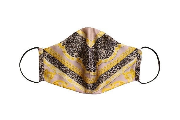 Silk face-mask | Leopard barocco pattern | Designer - Happy Moments Design Studio