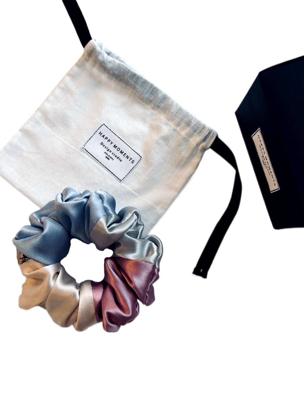 Upcycled silk scrunchie | Unicorn - Happy Moments Design Studio